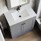 Farlow Shaker Floor Standing 800mm 2-Door Basin Vanity Unit - Satin Grey