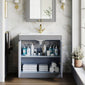Farlow Shaker Floor Standing 800mm 2-Door Basin Vanity Unit - Satin Grey