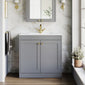 Farlow Shaker Floor Standing 800mm 2-Door Basin Vanity Unit - Satin Grey
