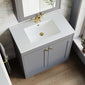 Farlow Shaker Floor Standing 800mm 2-Door Basin Vanity Unit - Satin Grey