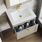Farlow Shaker Wall Mounted 600mm 1-Drawer Basin Vanity Unit - Pebble Grey