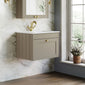 Farlow Shaker Wall Mounted 600mm 1-Drawer Basin Vanity Unit - Pebble Grey