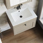 Farlow Shaker Wall Mounted 600mm 1-Drawer Basin Vanity Unit - Pebble Grey