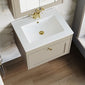 Farlow Shaker Wall Mounted 600mm 1-Drawer Basin Vanity Unit - Pebble Grey