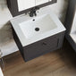 Farlow Shaker Wall Mounted 600mm 1-Drawer Basin Vanity Unit - Satin Soft Black