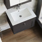 Farlow Shaker Wall Mounted 600mm 1-Drawer Basin Vanity Unit - Satin Soft Black