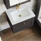 Farlow Shaker Wall Mounted 600mm 1-Drawer Basin Vanity Unit - Satin Soft Black