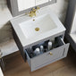 Farlow Shaker Wall Mounted 600mm 1-Drawer Basin Vanity Unit - Satin Grey