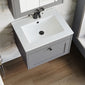 Farlow Shaker Wall Mounted 600mm 1-Drawer Basin Vanity Unit - Satin Grey