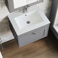 Farlow Shaker Wall Mounted 600mm 1-Drawer Basin Vanity Unit - Satin Grey