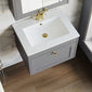 Farlow Shaker Wall Mounted 600mm 1-Drawer Basin Vanity Unit - Satin Grey