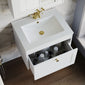 Farlow Shaker Wall Mounted 600mm 1-Drawer Basin Vanity Unit - Satin White