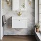 Farlow Shaker Wall Mounted 600mm 1-Drawer Basin Vanity Unit - Satin White