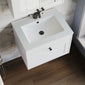 Farlow Shaker Wall Mounted 600mm 1-Drawer Basin Vanity Unit - Satin White