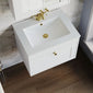 Farlow Shaker Wall Mounted 600mm 1-Drawer Basin Vanity Unit - Satin White