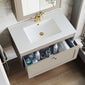 Farlow Shaker Wall Mounted 800mm 1-Drawer Basin Vanity Unit - Pebble Grey
