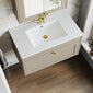 Farlow Shaker Wall Mounted 800mm 1-Drawer Basin Vanity Unit - Pebble Grey