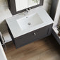 Farlow Shaker Wall Mounted 800mm 1-Drawer Basin Vanity Unit - Satin Soft Black