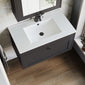 Farlow Shaker Wall Mounted 800mm 1-Drawer Basin Vanity Unit - Satin Soft Black