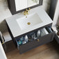 Farlow Shaker Wall Mounted 800mm 1-Drawer Basin Vanity Unit - Satin Soft Black