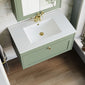 Farlow Shaker Wall Mounted 800mm 1-Drawer Basin Vanity Unit - Satin Green