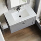 Farlow Shaker Wall Mounted 800mm 1-Drawer Basin Vanity Unit - Satin Grey