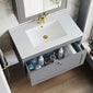 Farlow Shaker Wall Mounted 800mm 1-Drawer Basin Vanity Unit - Satin Grey