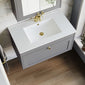 Farlow Shaker Wall Mounted 800mm 1-Drawer Basin Vanity Unit - Satin Grey