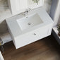 Farlow Shaker Wall Mounted 800mm 1-Drawer Basin Vanity Unit - Satin White