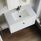 Farlow Shaker Wall Mounted 800mm 1-Drawer Basin Vanity Unit - Satin White