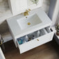 Farlow Shaker Wall Mounted 800mm 1-Drawer Basin Vanity Unit - Satin White