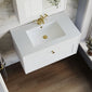 Farlow Shaker Wall Mounted 800mm 1-Drawer Basin Vanity Unit - Satin White