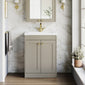 Farlow Shaker Floor Standing 600mm 2-Door Basin Vanity Unit - Pebble Grey