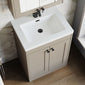Farlow Shaker Floor Standing 600mm 2-Door Basin Vanity Unit - Pebble Grey