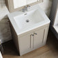 Farlow Shaker Floor Standing 600mm 2-Door Basin Vanity Unit - Pebble Grey