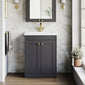 Farlow Shaker Floor Standing 600mm 2-Door Basin Vanity Unit - Satin Soft Black
