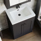 Farlow Shaker Floor Standing 600mm 2-Door Basin Vanity Unit - Satin Soft Black