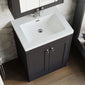 Farlow Shaker Floor Standing 600mm 2-Door Basin Vanity Unit - Satin Soft Black
