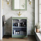 Farlow Shaker Floor Standing 600mm 2-Door Basin Vanity Unit - Satin Green