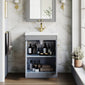 Farlow Shaker Floor Standing 600mm 2-Door Basin Vanity Unit - Satin Grey
