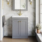 Farlow Shaker Floor Standing 600mm 2-Door Basin Vanity Unit - Satin Grey