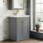 Farlow Shaker Floor Standing 600mm 2-Door Basin Vanity Unit - Satin Grey