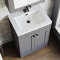 Farlow Shaker Floor Standing 600mm 2-Door Basin Vanity Unit - Satin Grey