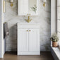 Farlow Shaker Floor Standing 600mm 2-Door Basin Vanity Unit - Satin White