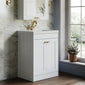 Farlow Shaker Floor Standing 600mm 2-Door Basin Vanity Unit - Satin White