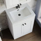 Farlow Shaker Floor Standing 600mm 2-Door Basin Vanity Unit - Satin White