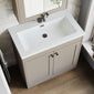 Farlow Shaker Floor Standing 800mm 2-Door Basin Vanity Unit - Pebble Grey
