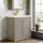 Farlow Shaker Floor Standing 800mm 2-Door Basin Vanity Unit - Pebble Grey