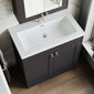 Farlow Shaker Floor Standing 800mm 2-Door Basin Vanity Unit - Satin Soft Black