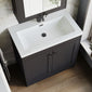 Farlow Shaker Floor Standing 800mm 2-Door Basin Vanity Unit - Satin Soft Black